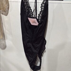 Black Lace Chemise with Intricate Detailing